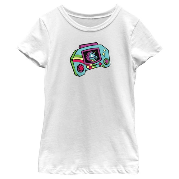 Girl's Fortnite Rainbow Smash Console Graphic Tee White Large