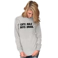 thumbnail image 5 of Cats Rule Boys Drool Single Pet Mom Women's Long Sleeve T Shirt Brisco Brands S, 5 of 6