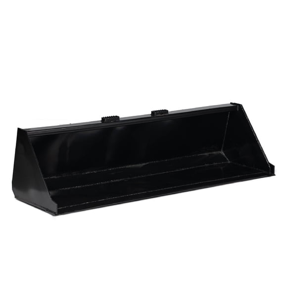 Titan Attachments 84" Skid Steer Dirt Bucket V2, 3/16" Thick Structural Steel, Universal Quick Tach Material Bucket with Reinforced Gussets for Transporting Dirt, Mulch, Rocks, Debris, Snow