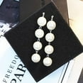 thumbnail image 6 of Opolski Elegant Women Party Big Faux Pearl Long Dangle Stud Earrings Valentine Gift, 6 of 7