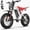 Red, variant on Bluvall 2500Wh Dual Hydraulic Brake Ebike for Adults -2500W Peak 52V Electric Bike 35 MPH,Up to 80 Miles,20" Fat Tire Full Suspension Electric Bicycle for Snow Off-Road Mountain E-Bike