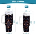 thumbnail image 3 of 40 oz Tumbler With Handle Stainless Steel Insulated Tumbler With Lid for Car Cup Holder Feathers and Beads Pattern, 3 of 9