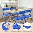 thumbnail image 4 of Karl home 4 Pcs Folding Chair, 300LBS Lightweight Foldable Plastic Chair, Reinforced Metal Frame Easy to Fold & Store for Indoor & Outdoor, Wedding, Party, Meeting Room, Patio and Garden, Blue, 4 of 15
