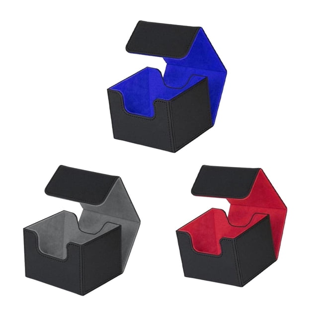 Caja de almacenamiento de cubierta de tarjeta de 3 uds Zulema Estuche de baraja de cartas rojo azul gris