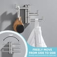 thumbnail image 4 of Swivel Towel Hook 3 Arms Foldable Stainless Steel Wall Mount Coat and Robe Hanger Brushed Nickel Finish Durable Bathroom Organizer, 4 of 5
