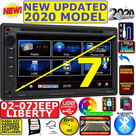 02 03 04 05 06 07 LIBERTY Bluetooth TOUCHSCREEN DVD CD USB BT CAR Radio Stereo