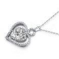 thumbnail image 2 of 3 Carat Created Diamond 925 Sterling Silver Heart Pendant Necklace, 2 of 3