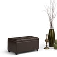 thumbnail image 2 of Simpli Home Sienna 33 inch Wide Transitional Storage Ottoman Bench in Chocolate Brown Vegan Leather, 2 of 7