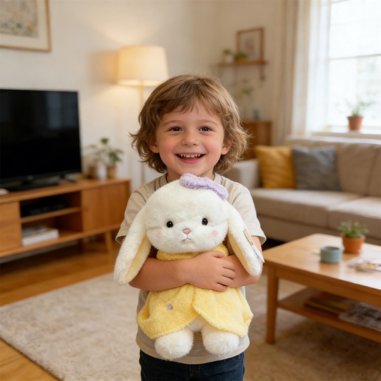 Bunny Stuffed Animal 13.78" Easter Bunny Stuffed Bunny Cuddle And Kind Dolls Rabbit Stuffed Animal Comforting Cuddles Soft Plush Toy Cute Birthday Gifts Graduation Gifts Easter Gifts Christmas Gifts
