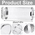 thumbnail image 3 of Panier de Grillade Roulant Panier Bbq en Acier Inoxydable 304 Panier de Gril Cylindrique Portable avec Poignée pour Camping Extérieur Accessoires de Gril Bbq pour Légumes, 3 of 7