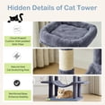 thumbnail image 7 of EDX 66" Cat Tree Tower for Indoor Cats, Multi-Level Durable Cat Climbing Tower, Large Pet House with Natural Sisal Scratching Post, Cozy Condo, Extended Platform, Kitten Toy and Hammock, Dark Grey, 7 of 7