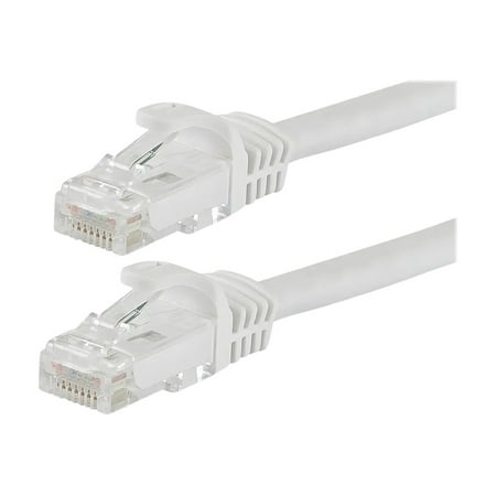 UPC: 0757901813627 | Monoprice FLEXboot Series – Patch cable – RJ-45 (M) to RJ-45 (M) – 7 ft – UTP – CAT 5e – booted  snagless  stranded – white