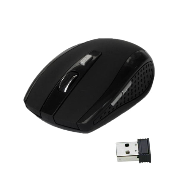 Ratón inalámbrico de 1600DPI para ordenador, receptor USB óptico de 2,4G, ratón programable ergonómico para jugadores de PC y portátiles Juegos de teclado y mouse para computadora negro mate
