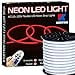 thumbnail image 3 of KERTME Neon Led Type AC 110-120V LED NEON Light Strip, Flexible/Waterproof/Dimmable/Multi-Modes LED Rope Light + 23 Keys Remote for Home/Garden/Building Decoration (98.4ft/30m, Red), 3 of 4