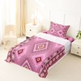 thumbnail image 5 of jejeloiu Romantic Tribal Twin Sheets For Girls,Ethnic Print Bedding,Red Blue,3 Pieces,1 Fitted Sheet and 1 Pillowcase, 5 of 6