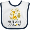 thumbnail image 3 of Inktastic My Grammie Loves Me Giraffe Girls Baby Bib, 3 of 4