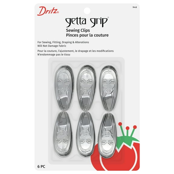 Dritz Getta Grip Sewing Clips, 6 Count, Silver