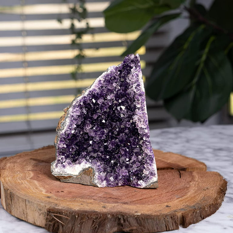 Crystal Allies Materials: All Natural Light Purple Amethyst Crystal Cluster  Geode Healing Stone for Mediation and Reiki From Brazil - 4lb 