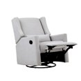 thumbnail image 5 of Pemberly Row Wood Swivel Glider Recliner with Pillow in Blanco White, 5 of 8
