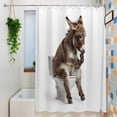 thumbnail image 3 of Funny Donkeys Shower Curtain Set, Waterproof Shower Curtains for Bathroom, Cute Art Fun Lovely Animals on Toilets Washable Fabric Cloth Bath Curtain for Bathtub Decoration with Hooks 60x72 Inches, 3 of 9