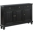 thumbnail image 2 of Coast To Coast Imports Raven Black Rub Three Door Three Drawer Credenza, 2 of 6