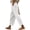 White, variant on Womens Pants Women's Summer Casual High Waist Drawstring Elastic Waistband Trousers with Pockets Pure Color Linen Like Loose Fit Pants Ankle Length Army Green L