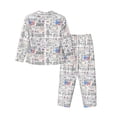 thumbnail image 2 of Uemuo America Landmarks2 Pattern Womens Pajama Sets,PJ Set for Women,Pajamas for Women Logo,Long Sleeve Pajama Set for Women,Soft Long Sleeve Top With Pants-Small, 2 of 9