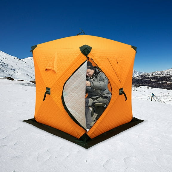 ChicHomey Winter 210D Oxford Cloth and Fiberglass Rods 1 2 People Ice Fishing Tent