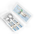 thumbnail image 4 of Gaeub Mallard Duck Swimming In A River Print 3-Piece Children Knife Spoon Fork Set,Stainless Steel Child Flatware Set,Kids Utensils Set with Case for Lunch Box (Fork Spoon Knife Combo), 4 of 8
