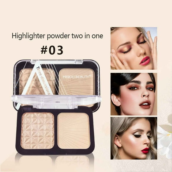 Fiudx Polvo Iluminador, Potenciador de Contorno Tridimensional, Corrector con Control de Grasa, Hidratante Iluminador, Maquillaje Diario para Fiestas, Esencial de Belleza Versátil, Fácil Aplicación