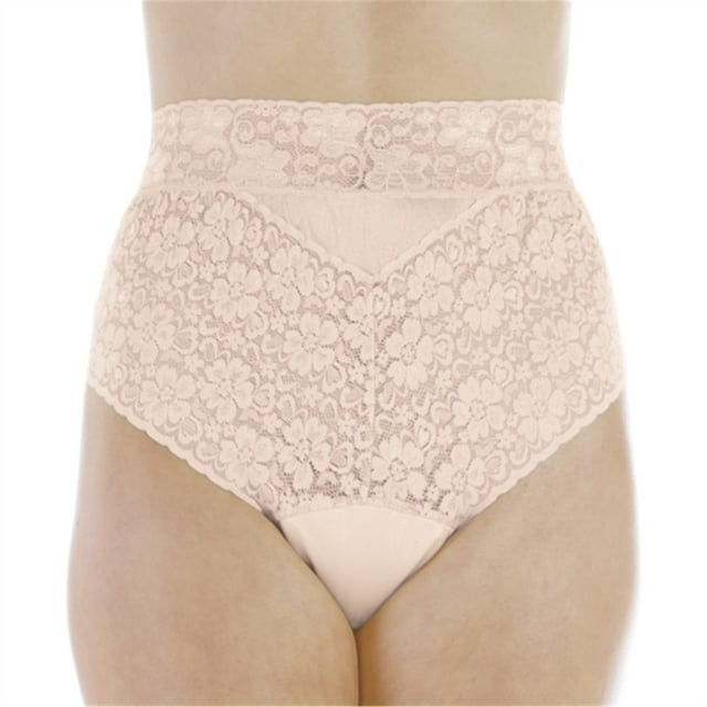 3-Pack Women's Beige Lovely Lace Regular Absorbency Incontinence Panties Large (Fits Hip 41-42")