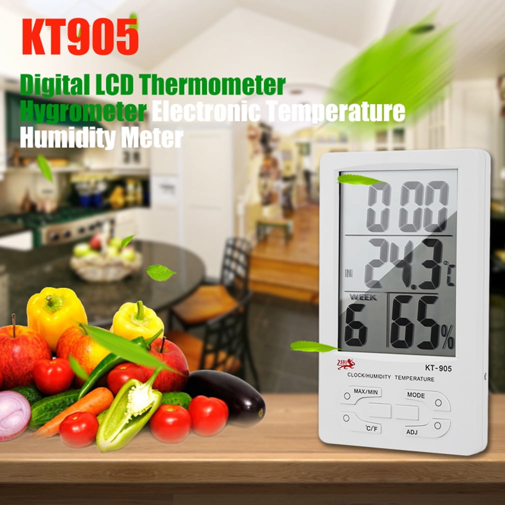 Colorful LCD Thermometer Hydrometer Temp Humidity Meter Monitor Alarm Clock A6R5 
