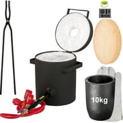 VEVOR Propane Melting Furnace, 2462°F, 10 kg Metal Foundry Furnace Kit with Graphite Crucible and Tongs, Casting Melting Smelting Refining Precious Metals Like Gold Silver Aluminum Copper Brass Bronze