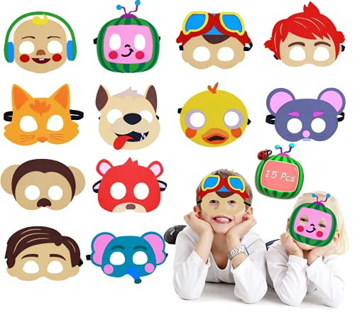 12pcs Party Masks Birthday Cosplay Character for Kids Party Supplies Favors 