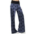thumbnail image 3 of Leesechin Deals Womens Pants Comfy Pajama Trousers Wide Leg Lounge Palazzo Yoga Trousers Casual Loose Printed Fold Waist Trousers on Clearance, 3 of 8