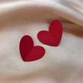 thumbnail image 2 of Vintage Red Large Heart-Shaped Earrings Exaggerated 3D Origami Heart-Shaped Earrings for Formal Cocktail Parties, 2 of 5