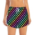 thumbnail image 2 of Pofeuu Rainbow Hearts Print Women's Athletic Shorts Running Workout Shorts Tummy Control Quick Dry Gym Shorts with Pockets Double layer sports shorts-XX-Large, 2 of 7