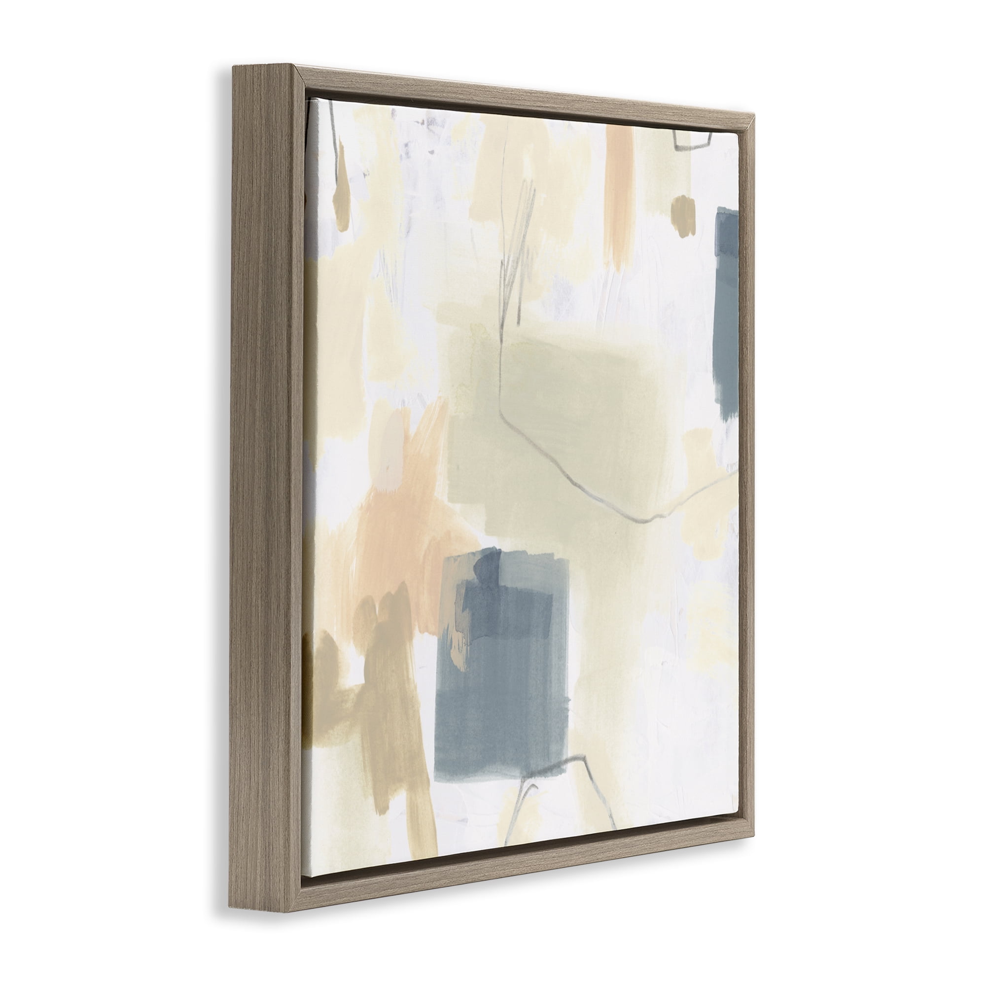 Stupell Industries Minimal Plaster Line Brown Framed Floater Canvas Wall Art, design by June Erica Vess