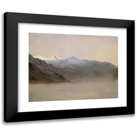 Anton Romako 14x12 Black Modern Framed Museum Art Print Titled - The Gastein Valley in the Nebel (1877)