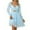 Light Blue, variant on Herrnalise Women’s Dresses Summer 2024 Sexy Fashion Casual Slim Casual Long Sleeve V-Neck Mid-Calf Dress S-XL