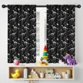 thumbnail image 5 of Blackout Kids Curtains,Black Cartoon Dinosaurs Fossils Pattern Childrens Insulated Curtains Set Of 2,Bedroom Essentials,Toddler Room Decor 42"x54", 5 of 5