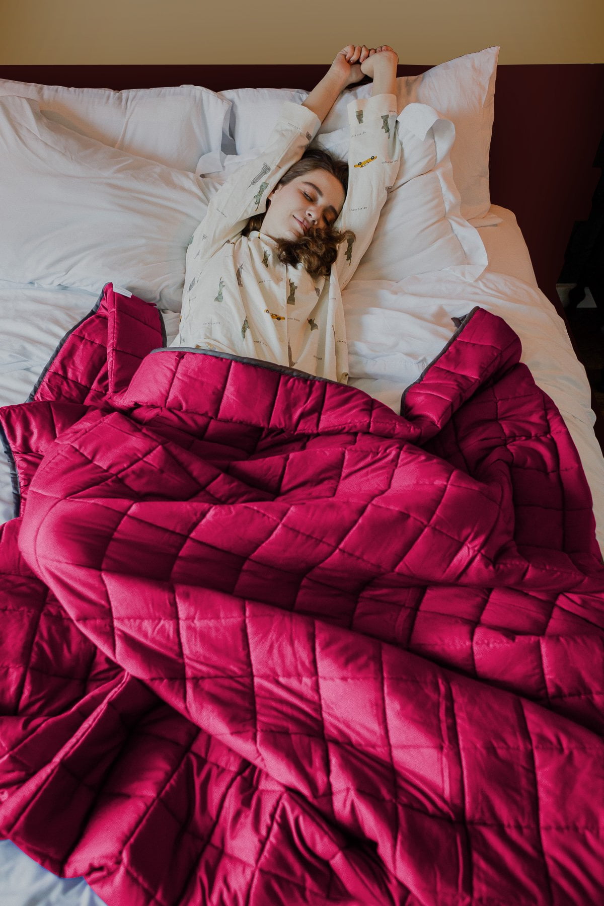 CMFRT Weighted Blanket, Red, 60" x 80", 12 lbs
