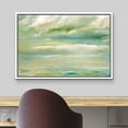 thumbnail image 3 of wall26 Framed Canvas Print Wall Art Teal, Green &amp; White Seascape with Clouds Nature Wilderness Watercolor Modern Art Rustic Scenic Dramatic Multicolor for Living Room, Bedroom, Office - 24"x, 3 of 5