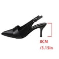 thumbnail image 6 of Women's Wide Width Slingback Heels, Satin Pointed Toe Pumps, Stiletto Heel Dress Sandals for Spring Summer, Black/White/Purple, 6 of 10