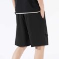 thumbnail image 5 of Teen Boys Cargo Shorts Youth Kids Quick Dry Lightweight Pull-On Hiking Shorts for Sports Outdoor with Zipper Pockets Years 7-19 Black-A, 5 of 9