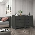 thumbnail image 2 of Manhattan Comfort Coney Mid-Century Modern 3-Drawer Dresser in Gray (Set of 2), 2 of 9