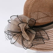 Travelwant Fashion Flower Lace Ribbon Wide Brim Caps Summer Beach Sun Protective Hat Straw Hats for Women