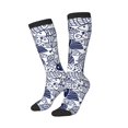 thumbnail image 2 of Fotbe Blue Fish1 print Women's Men's Novelty Crew Socks Cotton Socks Knee High Socks for Walking,Running,Nurses,Pregnancy, 2 of 8
