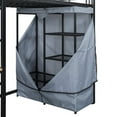 thumbnail image 2 of Twin Size Loft Metal Bed with Desk,Shelves,Power Outlet,LED Light and Wardrobe, Black, 2 of 10