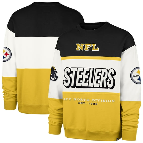 Men's '47 Black/Gold Pittsburgh Steelers Breeze Maximalist Sweatshirt